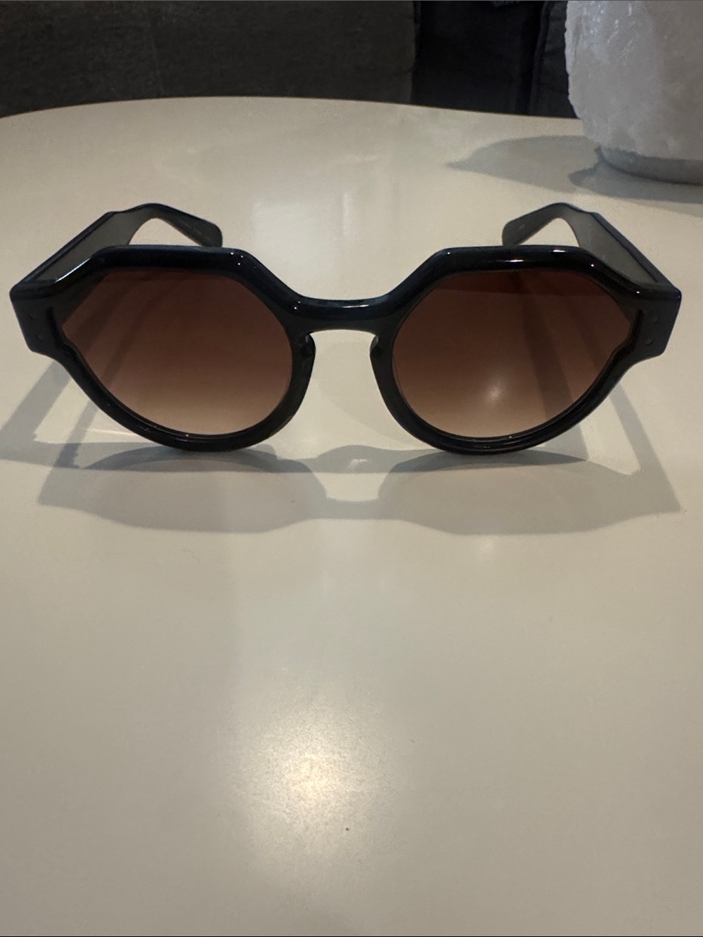 KREWE Astor Black Frame Sunglasses with Brown Lenses